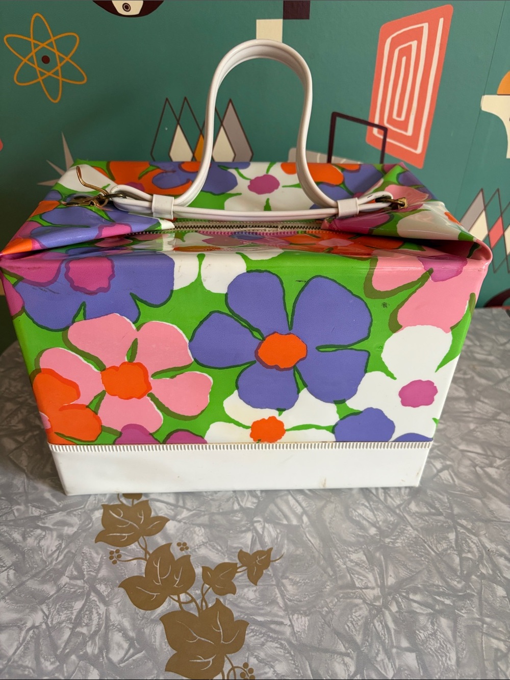 Rare!!! Vintage Made In Japan Flower Handbag 60's 70's